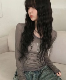 シアー ロングスリーブTシャツ