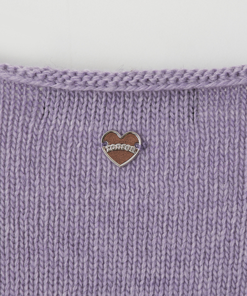 RONRON(ロンロン)の「KNOT V NECK SHORT SLEEVE KNIT PURPLE(Tシャツ/カットソー・レディース・その他・FREE)」の6枚目の写真