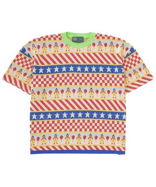 styles(スタイルス)の「gimcontext Clown Circus Border Half Sleeve Knit-T 25105020(ニット/セーター・メンズ・レッド・L)」の1枚目の写真