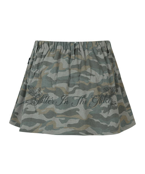 GILAARCHIVE(ギラアーカイブ)の「LETTERING ANGEL WING SHIRRING SKIRT_CAMO(スカート・レディース・その他・FREE)」の5枚目の写真