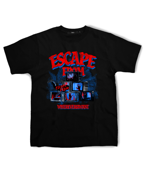 ESCAPEFROM(エスケープフロム)の「デジタルエスケープTシャツブラック(Tシャツ/カットソー・レディース・その他・SMALL/MEDIUM/LARGE)」の1枚目の写真