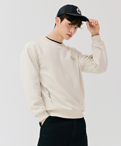 CHASECULT(チェイスカルト)の「男性レタリンググラフィックスウェットシャツ-ベージュ(スウェット・メンズ・ベージュ・100/110/95/105)」の3枚目の写真