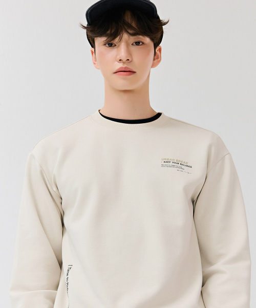 CHASECULT(チェイスカルト)の「男性レタリンググラフィックスウェットシャツ-ベージュ(スウェット・メンズ・ベージュ・100/110/95/105)」の5枚目の写真