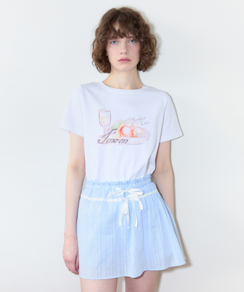 SINOON(シヌーン)の「Sinoon Breakfast Club T-Shirt (White)(Tシャツ/カットソー・レディース・ホワイト・FREE)」の3枚目の写真