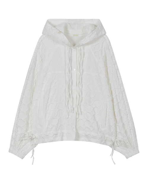 Jacquard Hoodie Jacket (White) — жаккардовый худи-жакет, белый