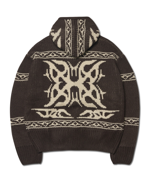 NOMANUAL(NOMANUAL)の「COWICHAN HOODED ZIP-UP - BROWN(ニット/セーター・レディース・その他・LARGE/X-LARGE/MEDIUM)」の3枚目の写真