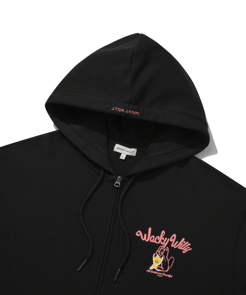 Wacky WiLLy(ワッキーウィリー)の「キキレオロゴフードジップアップブラック(パーカー・レディース・その他・SMALL/LARGE)」の4枚目の写真
