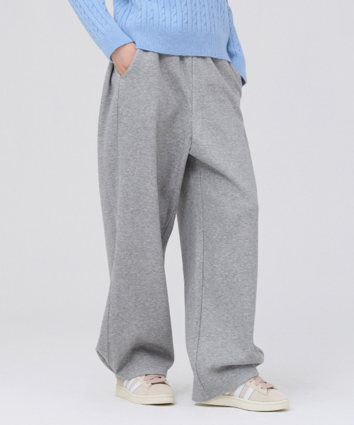 CHASECULT(チェイスカルト)の「共用サイドタックスナップ起毛ワイドパンツ-グレー(スウェットパンツ・メンズ・ライトグレー・67/70/76/82/86)」の2枚目の写真