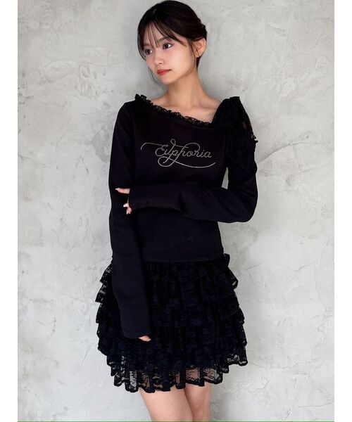 RESEXXY(リゼクシー)の「レーストリミングトップス(Tシャツ/カットソー・レディース・ホワイト/ブラック/グレー・FREE)」の20枚目の写真