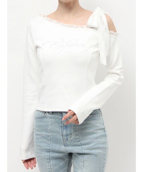 RESEXXY(リゼクシー)の「レーストリミングトップス(Tシャツ/カットソー・レディース・ホワイト/ブラック/グレー・FREE)」の12枚目の写真