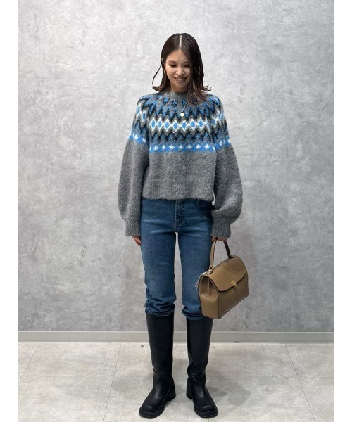 セール】アルパカシャギーノルディックラメニット（ニット/セーター