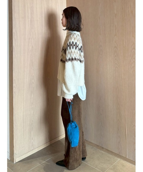 MilaOwen アルパカシャギーノルディックラメニット Mila Owen - アルパカシャギーノルディックラメニット ( GRY) アクリル