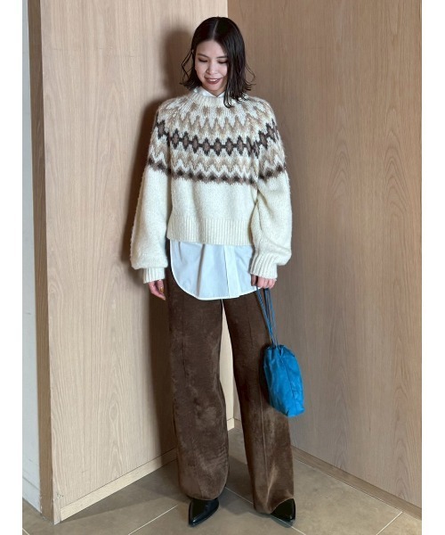 セール】アルパカシャギーノルディックラメニット（ニット/セーター