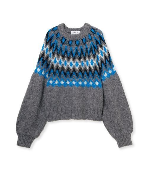 セール】アルパカシャギーノルディックラメニット（ニット/セーター