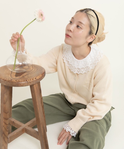 CHILD WOMAN（チャイルドウーマン）の「シルケットリリヤン いかりモチーフショートカーディガン（カーディガン/ボレロ・レディース・レッド/アイボリー/ネイビー・FREE）」の13枚目の写真