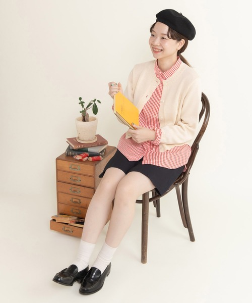 CHILD WOMAN（チャイルドウーマン）の「シルケットリリヤン いかりモチーフショートカーディガン（カーディガン/ボレロ・レディース・レッド/アイボリー/ネイビー・FREE）」の18枚目の写真