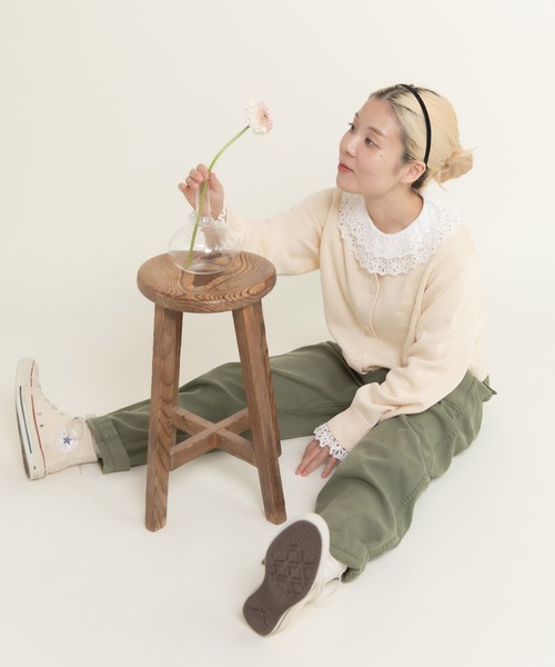 CHILD WOMAN（チャイルドウーマン）の「シルケットリリヤン いかりモチーフショートカーディガン（カーディガン/ボレロ・レディース・レッド/アイボリー/ネイビー・FREE）」の12枚目の写真