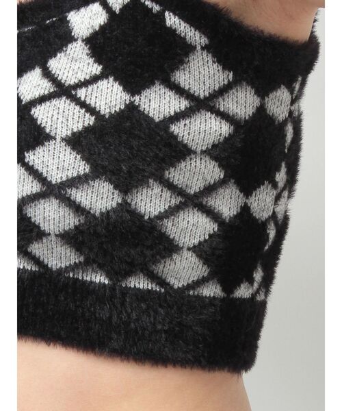 GYDA(ジェイダ)の「Argyll patternミニシャギーニットキャミ(キャミソール・レディース・ブラック/オフホワイト・FREE)」の16枚目の写真