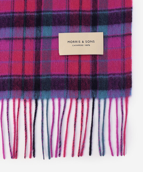 Morris & Sons（モリスアンドサンズ）の「MORRIS & SONS | カシミヤマフラー CHECK（マフラー・レディース・ブルー系その他/グリーン系その他/ピンク系その他・ONE）」の5枚目の写真