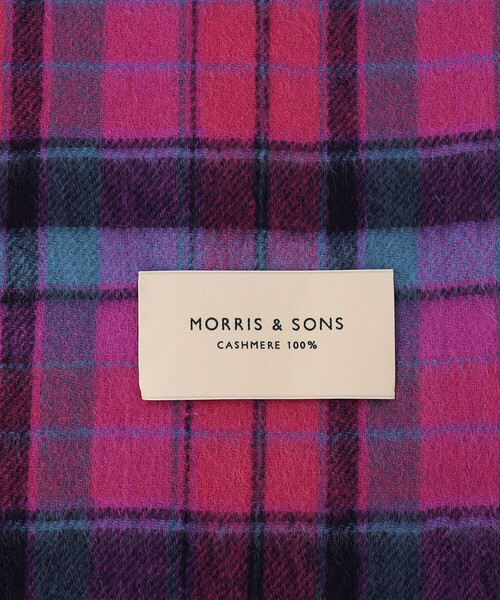 Morris & Sons（モリスアンドサンズ）の「MORRIS & SONS | カシミヤマフラー CHECK（マフラー・レディース・ブルー系その他/グリーン系その他/ピンク系その他・ONE）」の6枚目の写真