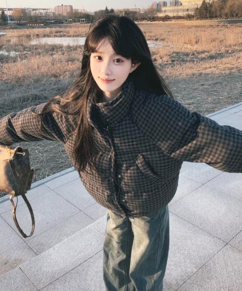 DEVICE（デバイス）の「チェック 中綿 ダウン アウター（ダウンジャケット/コート・レディース・その他1/その他2・FREE）」の2枚目の写真