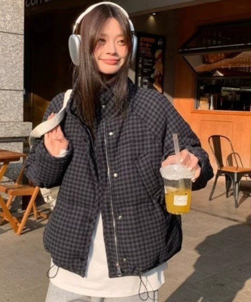 DEVICE（デバイス）の「チェック 中綿 ダウン アウター（ダウンジャケット/コート・レディース・その他1/その他2・FREE）」の5枚目の写真