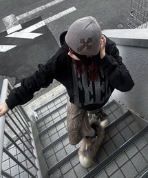 XU（エックスユー）の「【Never mind the XU】cross beanie / 【ネバーマインド ザ エックスユー】クロスビーニー（ニットキャップ/ビーニー）」