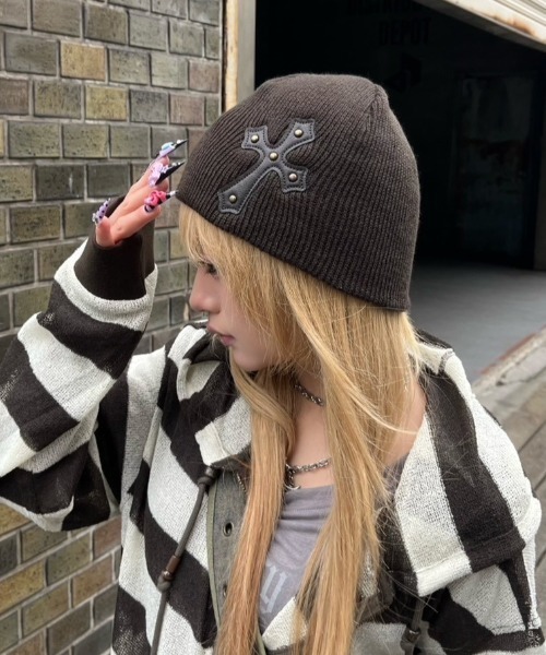 Never mind the XU】cross beanie / 【ネバーマインド ザ エックスユー