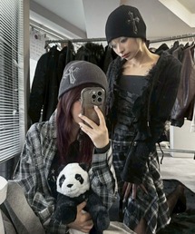 Never mind the XU（ネバーマインドザエックスユー）の「【Never mind the XU】cross beanie / 【ネバーマインド ザ エックスユー】クロスビーニー（ニットキャップ/ビーニー）」