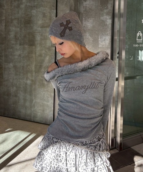 Never mind the XU（ネバーマインドザエックスユー）の「【Never mind the XU】cross beanie / 【ネバーマインド ザ エックスユー】クロスビーニー（ニットキャップ/ビーニー・メンズ・ホワイト/ベージュ/チャコール/ブラック/カーキ/グレー・ONE SIZE）」の10枚目の写真