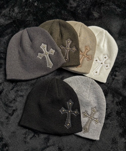 Never mind the XU（ネバーマインドザエックスユー）の「【Never mind the XU】cross beanie / 【ネバーマインド ザ エックスユー】クロスビーニー（ニットキャップ/ビーニー・メンズ・ホワイト/ベージュ/チャコール/ブラック/カーキ/グレー・ONE SIZE）」の20枚目の写真