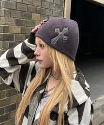 か*て様 Y.A.R.N. ニット帽 ビーニー クロスデザイン 一点物 即完売 XU｜エックスユーのニットキャップ/ビーニー通販 - ZOZOTOWN