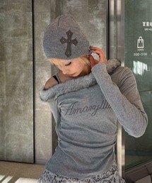 Never mind the XU（ネバーマインドザエックスユー）の「【Never mind the XU】cross beanie / 【ネバーマインド ザ エックスユー】クロスビーニー（ニットキャップ/ビーニー）」