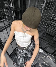 Never mind the XU（ネバーマインドザエックスユー）の「【Never mind the XU】cross beanie / 【ネバーマインド ザ エックスユー】クロスビーニー（ニットキャップ/ビーニー）」