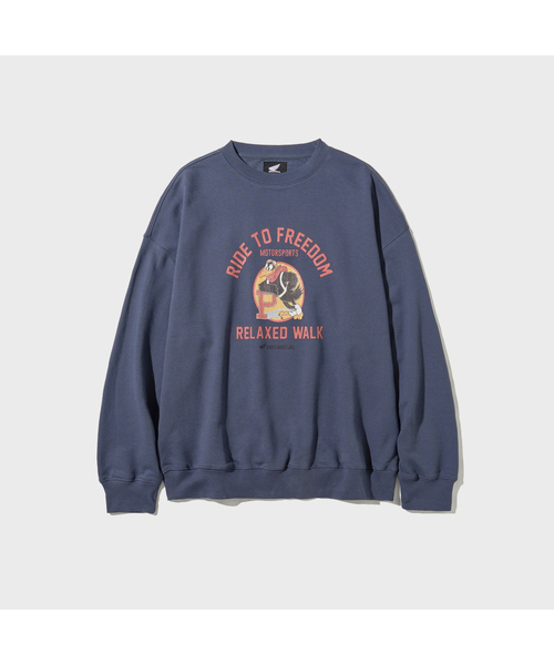 PHYPS MOTORCYCLE(フィップスモーターサイクル)の「Vintage Graphic Sweat Shirt Navy(スウェット・レディース・その他・LARGE/X-LARGE/SMALL/MEDIUM)」の1枚目の写真