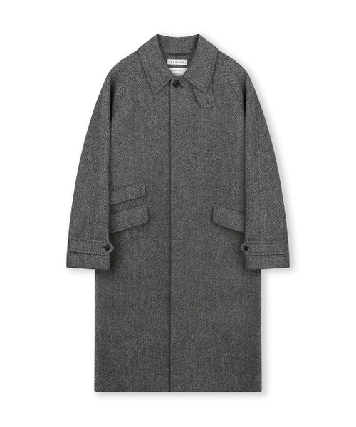 BESLOW(ビースロー)の「OVERSIZED HERRINGBONE ALPACA BALMACAAN COAT GREY HERRINGBONE(チェスターコート・メンズ・その他・SMALL/MEDIUM/LARGE/X-LARGE/X-SMALL)」の1枚目の写真