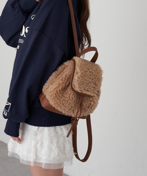 RAY CASSIN(レイカズン)の「チビリュック(バックパック/リュック・レディース・ブラウン系その他2/ブラック系その他2/ベージュ系その他2・FREE)」の1枚目の写真