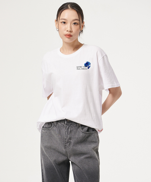 ARTISTWEAR（アーティストウェア）の「[ATW] コールドフラワー半袖Tシャツ_WH（Tシャツ/カットソー・レディース・ホワイト・LARGE/X-LARGE/XX-LARGE/XXXX-LARGE/SMALL/MEDIUM）」の4枚目の写真