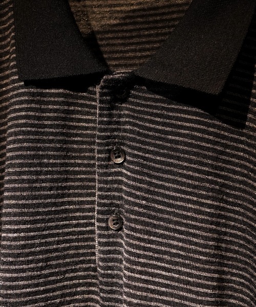 TROVE（トローヴ）の「TROVE 2025aw / J.R KNIT POLO LONG SLEEVE（ニット/セーター・メンズ・ベージュ/チャコール・3/1）」の7枚目の写真