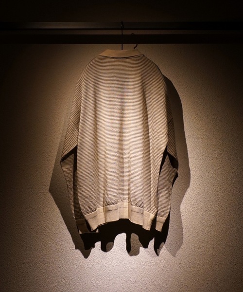 TROVE（トローヴ）の「TROVE 2025aw / J.R KNIT POLO LONG SLEEVE（ニット/セーター・メンズ・ベージュ/チャコール・3/1）」の5枚目の写真