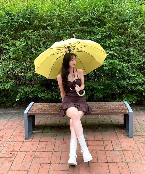 LADY VOLUME（レディーボリューム）の「フリルスモックミニドレス (ブラウン)（ワンピース・レディース・その他・SMALL/MEDIUM）」の15枚目の写真