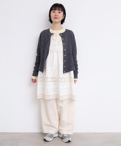 l'atelier du savon（アトリエドサボン）の「ふくふくしたドット　カットソーカーディガン（カーディガン/ボレロ・レディース・オフホワイト/グレー/ブラック・FREE）」の12枚目の写真