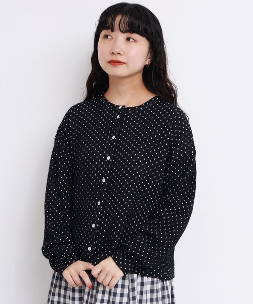 l'atelier du savon（アトリエドサボン）の「ふくふくしたドット　カットソーカーディガン（カーディガン/ボレロ・レディース・オフホワイト/グレー/ブラック・FREE）」の18枚目の写真