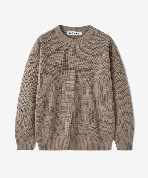BLOND9(ブロンドナイン)の「クルーネックリブニットセーター_モカ(ニット/セーター・レディース・ダークブラウン・SMALL/MEDIUM/LARGE/X-LARGE/XX-LARGE/X-SMALL)」の1枚目の写真