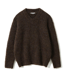 Loop Yarn V-Neck Sweater (brown mix)