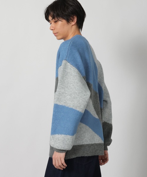 LAKOLE(ラコレ)の「ウェーブジャガードニットプルオーバー / 619046(ニット/セーター・メンズ・ブルー/ボルドー/ブラック・MEDIUM/LARGE)」の8枚目の写真