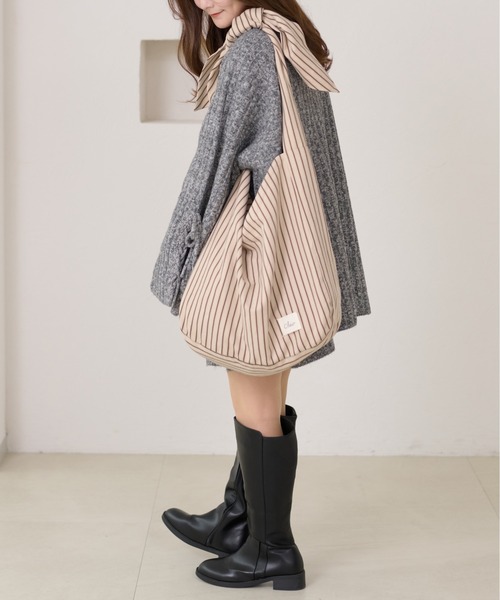 apres jour clair（アプレジュールクレア）の「【apres jour clair】ストライプリボントートバッグ（トートバッグ・レディース・ブラウン系その他/ベージュ/ボルドー・ﾌﾘ-）」の11枚目の写真