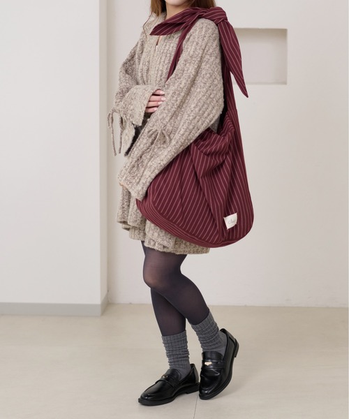 apres jour clair】ストライプリボントートバッグ（トートバッグ