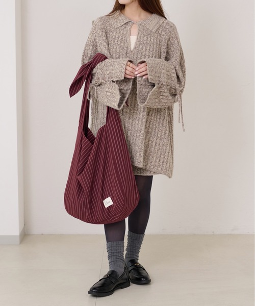 apres jour clair（アプレジュールクレア）の「【apres jour clair】ストライプリボントートバッグ（トートバッグ・レディース・ブラウン系その他/ベージュ/ボルドー・ﾌﾘ-）」の21枚目の写真