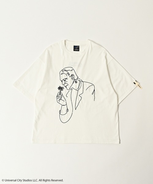 ADAM PATEK(アダムパテック)の「【ADAMPATEK/アダムパテック】Frankenstein flower stitch T ステッチTee(Tシャツ/カットソー・メンズ・ブラック/ホワイト・1/2)」の2枚目の写真